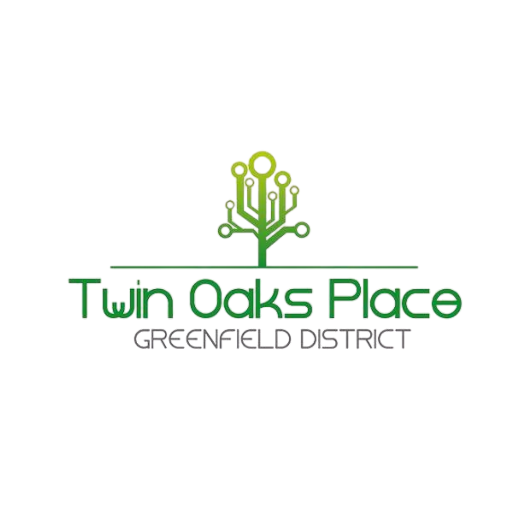 Official logo for Twin Oaks Place at Greenfield District, the residential complex location of a convenient Buffalo Avenue branch.